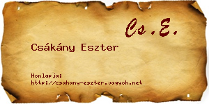 Csákány Eszter névjegykártya
